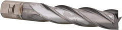 Cleveland - 1", 4" LOC, 1" Shank Diam, 6-1/2" OAL, 4 Flute, Cobalt Square End Mill - Single End, TiCN Finish, Spiral Flute, 30° Helix, Centercutting, Right Hand Cut, Right Hand Flute, Series HGC-4C - USA Tool & Supply