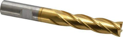 Cleveland - 1/2", 2" LOC, 1/2" Shank Diam, 4" OAL, 4 Flute, Cobalt Square End Mill - Single End, TiN Finish, Spiral Flute, 30° Helix, Centercutting, Right Hand Cut, Right Hand Flute, Series HGC-4C - USA Tool & Supply