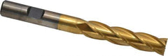 Cleveland - 13/32", 1-3/4" LOC, 3/8" Shank Diam, 3-3/4" OAL, 4 Flute, Cobalt Square End Mill - Single End, TiN Finish, Spiral Flute, 30° Helix, Centercutting, Right Hand Cut, Right Hand Flute, Series HGC-4C - USA Tool & Supply