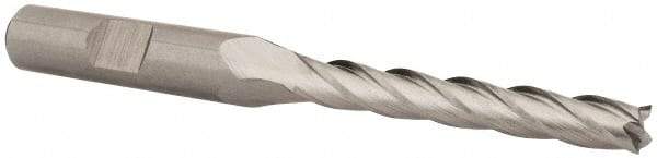 Cleveland - 1/4", 1-3/4" LOC, 3/8" Shank Diam, 3-9/16" OAL, 4 Flute, Cobalt Square End Mill - Single End, Uncoated, Spiral Flute, 30° Helix, Centercutting, Right Hand Cut, Right Hand Flute, Series HGC-4C - USA Tool & Supply