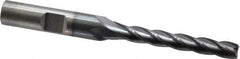 Cleveland - 1/4", 1-3/4" LOC, 3/8" Shank Diam, 3-9/16" OAL, 4 Flute, Cobalt Square End Mill - Single End, TiCN Finish, Spiral Flute, 30° Helix, Centercutting, Right Hand Cut, Right Hand Flute, Series HGC-4C - USA Tool & Supply