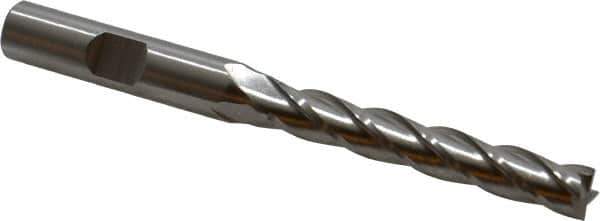 Cleveland - 5/16", 2" LOC, 3/8" Shank Diam, 3-1/4" OAL, 4 Flute, Cobalt Square End Mill - Single End, Uncoated, Spiral Flute, 30° Helix, Centercutting, Right Hand Cut, Right Hand Flute, Series HGC-4C - USA Tool & Supply