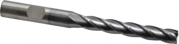 Cleveland - 5/16", 2" LOC, 3/8" Shank Diam, 3-1/4" OAL, 4 Flute, Cobalt Square End Mill - Single End, TiCN Finish, Spiral Flute, 30° Helix, Centercutting, Right Hand Cut, Right Hand Flute, Series HGC-4C - USA Tool & Supply