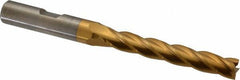 Cleveland - 5/16", 2" LOC, 3/8" Shank Diam, 3-1/4" OAL, 4 Flute, Cobalt Square End Mill - Single End, TiN Finish, Spiral Flute, 30° Helix, Centercutting, Right Hand Cut, Right Hand Flute, Series HGC-4C - USA Tool & Supply
