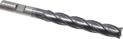 Cleveland - 7/16", 2" LOC, 3/8" Shank Diam, 4-1/2" OAL, 4 Flute, Cobalt Square End Mill - Single End, TiCN Finish, Spiral Flute, 30° Helix, Centercutting, Right Hand Cut, Right Hand Flute, Series HGC-4C - USA Tool & Supply