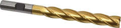 Cleveland - 7/16", 2-3/4" LOC, 3/8" Shank Diam, 4-1/2" OAL, 4 Flute, Cobalt Square End Mill - Single End, TiN Finish, Spiral Flute, 30° Helix, Centercutting, Right Hand Cut, Right Hand Flute, Series HGC-4C - USA Tool & Supply