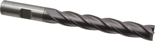 Cleveland - 1/2", 3" LOC, 1/2" Shank Diam, 5" OAL, 4 Flute, Cobalt Square End Mill - Single End, TiCN Finish, Spiral Flute, 30° Helix, Centercutting, Right Hand Cut, Right Hand Flute, Series HGC-4C - USA Tool & Supply