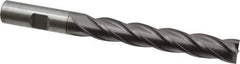 Cleveland - 1/2", 3" LOC, 1/2" Shank Diam, 5" OAL, 4 Flute, Cobalt Square End Mill - Single End, TiCN Finish, Spiral Flute, 30° Helix, Centercutting, Right Hand Cut, Right Hand Flute, Series HGC-4C - USA Tool & Supply