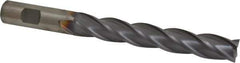 Cleveland - 5/8", 4" LOC, 5/8" Shank Diam, 6-1/8" OAL, 4 Flute, Cobalt Square End Mill - Single End, TiCN Finish, Spiral Flute, 30° Helix, Centercutting, Right Hand Cut, Right Hand Flute, Series HGC-4C - USA Tool & Supply