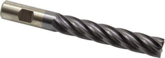 Cleveland - 3/4", 4" LOC, 3/4" Shank Diam, 6-1/4" OAL, 6 Flute, Cobalt Square End Mill - Single End, TiCN Finish, Spiral Flute, 30° Helix, Centercutting, Right Hand Cut, Right Hand Flute, Series HGC-4C - USA Tool & Supply