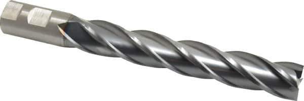 Cleveland - 1", 6" LOC, 1" Shank Diam, 8-1/2" OAL, 4 Flute, Cobalt Square End Mill - Single End, TiCN Finish, Spiral Flute, 30° Helix, Centercutting, Right Hand Cut, Right Hand Flute, Series HGC-4C - USA Tool & Supply