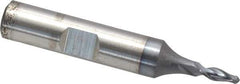 Cleveland - 1/8" Diam, 3/8" LOC, 2 Flute Cobalt Ball End Mill - TiCN Finish, Single End, 2-5/16" OAL, 3/8" Shank Diam, Spiral Flute - USA Tool & Supply