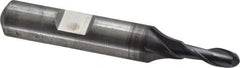 Cleveland - 3/16" Diam, 1/2" LOC, 2 Flute Cobalt Ball End Mill - TiCN Finish, Single End, 2-3/8" OAL, 3/8" Shank Diam, Spiral Flute - USA Tool & Supply