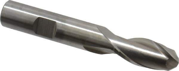 Cleveland - 1/2" Diam, 1" LOC, 2 Flute Cobalt Ball End Mill - Uncoated, Single End, 3-1/4" OAL, 1/2" Shank Diam, Spiral Flute - USA Tool & Supply