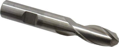 Cleveland - 1/2" Diam, 1" LOC, 2 Flute Cobalt Ball End Mill - Uncoated, Single End, 3-1/4" OAL, 1/2" Shank Diam, Spiral Flute - USA Tool & Supply