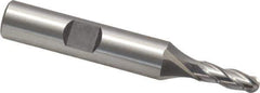 Cleveland - 3/16" Diam, 1/2" LOC, 4 Flute Cobalt Ball End Mill - Uncoated, Single End, 2-3/8" OAL, 3/8" Shank Diam, Spiral Flute - USA Tool & Supply