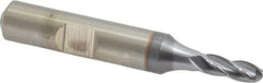 Cleveland - 3/16" Diam, 1/2" LOC, 4 Flute Cobalt Ball End Mill - TiCN Finish, Single End, 2-3/8" OAL, 3/8" Shank Diam, Spiral Flute - USA Tool & Supply