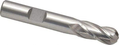 Cleveland - 3/8" Diam, 3/4" LOC, 4 Flute Cobalt Ball End Mill - Uncoated, Single End, 2-1/2" OAL, 3/8" Shank Diam, Spiral Flute - USA Tool & Supply