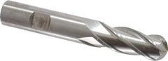 Cleveland - 1/2" Diam, 1-1/4" LOC, 4 Flute Cobalt Ball End Mill - Uncoated, Single End, 3-1/4" OAL, 1/2" Shank Diam, Spiral Flute - USA Tool & Supply