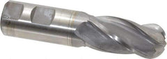 Cleveland - 1" Diam, 2" LOC, 4 Flute Cobalt Ball End Mill - TiCN Finish, Single End, 4-1/2" OAL, 1" Shank Diam, Spiral Flute - USA Tool & Supply
