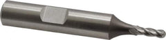Cleveland - 1/8" Diam, 3/8" LOC, 4 Flute Cobalt Ball End Mill - Uncoated, Single End, 2-5/16" OAL, 3/8" Shank Diam, Spiral Flute - USA Tool & Supply