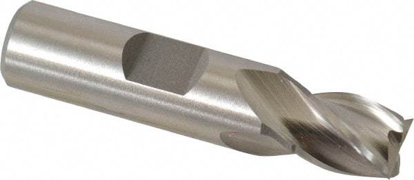 Cleveland - 7/16", 1/2" LOC, 1/2" Shank Diam, 2-3/16" OAL, 4 Flute, Powdered Metal Square End Mill - Single End, Uncoated, Spiral Flute, 37° Helix, Centercutting, Right Hand Cut, Right Hand Flute, Series PM-4 - USA Tool & Supply