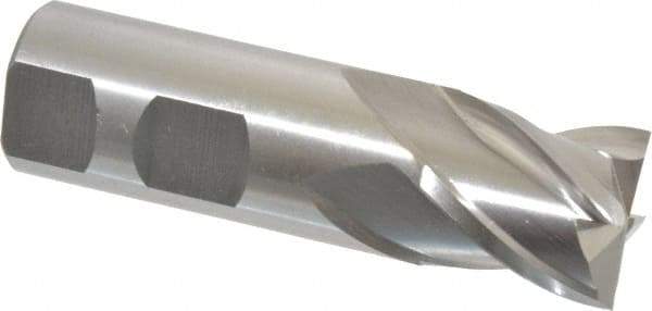Cleveland - 1", 1" LOC, 1" Shank Diam, 3-1/2" OAL, 4 Flute, Powdered Metal Square End Mill - Single End, Uncoated, Spiral Flute, 37° Helix, Centercutting, Right Hand Cut, Right Hand Flute, Series PM-4 - USA Tool & Supply