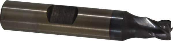 Cleveland - 1/4", 1/4" LOC, 3/8" Shank Diam, 2-1/16" OAL, 4 Flute, Powdered Metal Square End Mill - Single End, TiCN Finish, Spiral Flute, 37° Helix, Centercutting, Right Hand Cut, Right Hand Flute, Series PM-4 - USA Tool & Supply