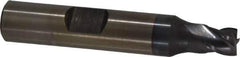 Cleveland - 1/4", 1/4" LOC, 3/8" Shank Diam, 2-1/16" OAL, 4 Flute, Powdered Metal Square End Mill - Single End, TiCN Finish, Spiral Flute, 37° Helix, Centercutting, Right Hand Cut, Right Hand Flute, Series PM-4 - USA Tool & Supply