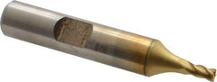Cleveland - 1/8", 1/4" LOC, 1/8" Shank Diam, 2-3/16" OAL, 4 Flute, Powdered Metal Square End Mill - Single End, TiN Finish, Spiral Flute, 37° Helix, Centercutting, Right Hand Cut, Right Hand Flute, Series PM-4 - USA Tool & Supply