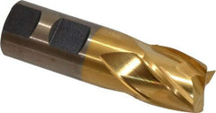 Cleveland - 1", 1" LOC, 1" Shank Diam, 3-1/2" OAL, 4 Flute, Powdered Metal Square End Mill - Single End, TiN Finish, Spiral Flute, 37° Helix, Centercutting, Right Hand Cut, Right Hand Flute, Series PM-4 - USA Tool & Supply