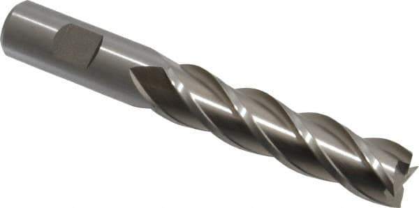 Cleveland - 3/4", 3" LOC, 3/4" Shank Diam, 5-1/4" OAL, 4 Flute, Powdered Metal Square End Mill - Single End, Uncoated, Spiral Flute, 37° Helix, Centercutting, Right Hand Cut, Right Hand Flute, Series PM-4 - USA Tool & Supply