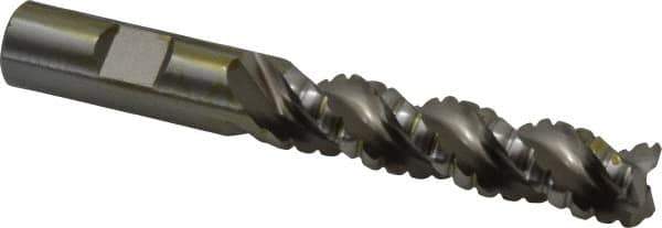 Cleveland - 5/8" Diam, Coarse Pitch, 2-1/2" LOC, 3 Flute Powdered Metal Corner Radius Roughing End Mill - Uncoated, 4-5/8" OAL, 5/8" Shank Diam, Single End, Centercutting, 42° Helix - USA Tool & Supply