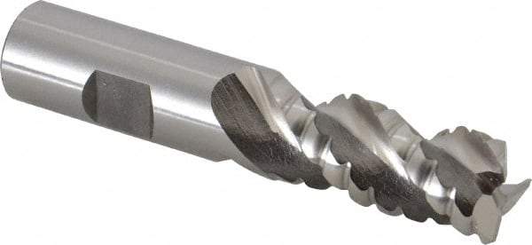 Cleveland - 3/4" Diam, Coarse Pitch, 1-5/8" LOC, 3 Flute Powdered Metal Corner Radius Roughing End Mill - Uncoated, 3-7/8" OAL, 3/4" Shank Diam, Single End, Centercutting, 42° Helix - USA Tool & Supply