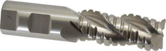 Cleveland - 1" Diam, Coarse Pitch, 2" LOC, 3 Flute Powdered Metal Corner Radius Roughing End Mill - Uncoated, 4-1/2" OAL, 1" Shank Diam, Single End, Centercutting, 42° Helix - USA Tool & Supply