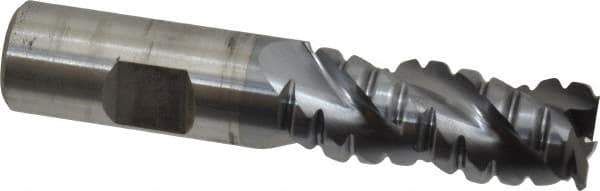 Cleveland - 3/4" Diam, Coarse Pitch, 1-5/8" LOC, 3 Flute Powdered Metal Corner Radius Roughing End Mill - TiCN Finish, 3-7/8" OAL, 3/4" Shank Diam, Single End, Centercutting, 42° Helix - USA Tool & Supply