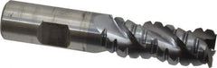 Cleveland - 3/4" Diam, Coarse Pitch, 1-5/8" LOC, 3 Flute Powdered Metal Corner Radius Roughing End Mill - TiCN Finish, 3-7/8" OAL, 3/4" Shank Diam, Single End, Centercutting, 42° Helix - USA Tool & Supply