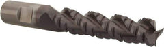 Cleveland - 3/4" Diam, Coarse Pitch, 3" LOC, 3 Flute Powdered Metal Corner Radius Roughing End Mill - TiCN Finish, 5-1/4" OAL, 3/4" Shank Diam, Single End, Centercutting, 42° Helix - USA Tool & Supply