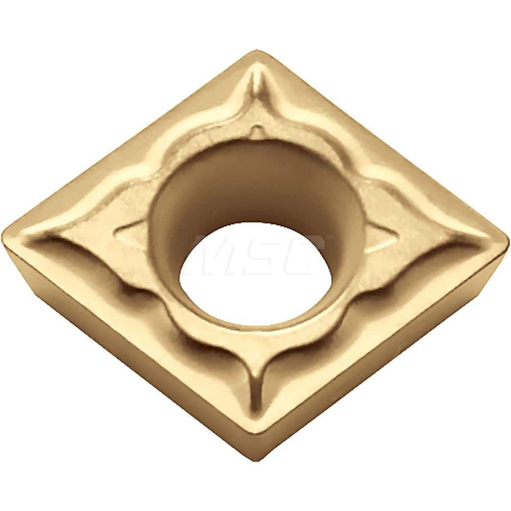 Kyocera CPMT 321XQ CA5515 Grade CVD Carbide, 11 Degree, Diamond, Positive Rake Angle, Neutral Turning Insert for Continuous and Finishing-Medium in (P) Carbon/Alloy Steel