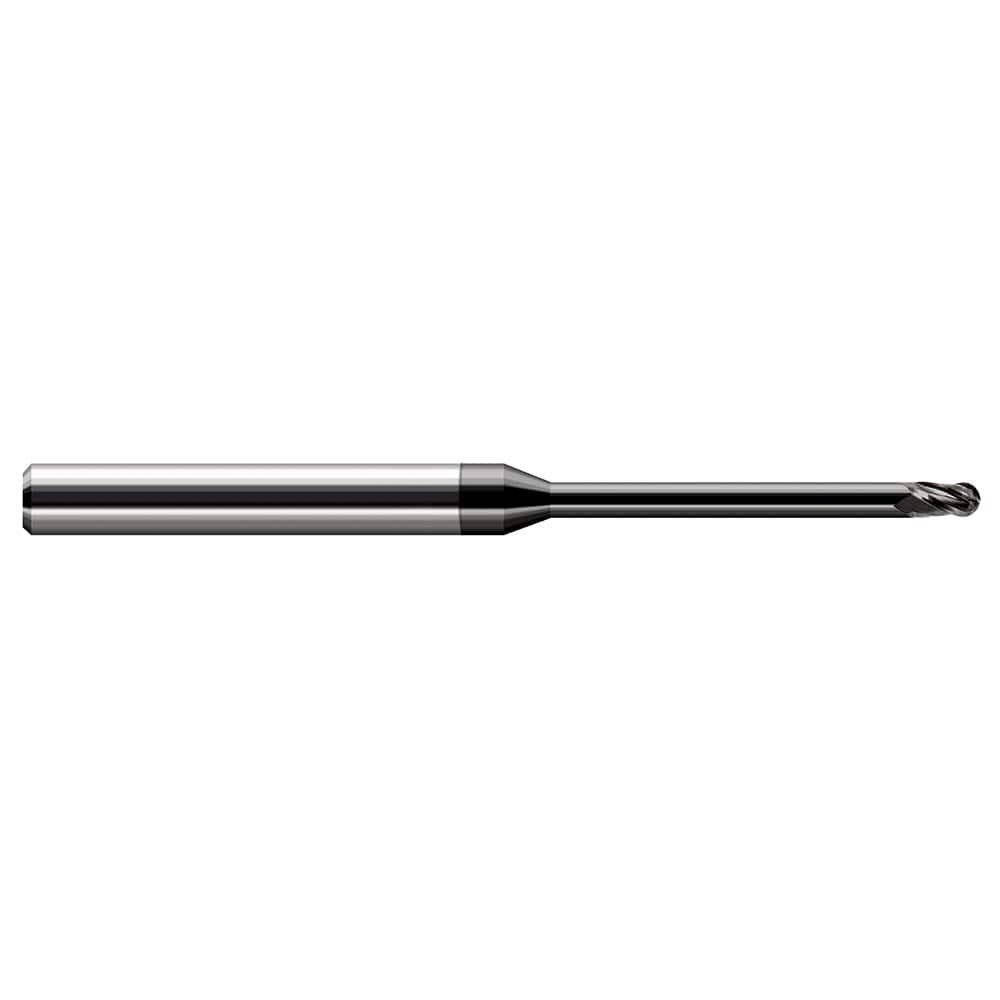 Harvey Tool - 1/8" Diam, 3/16" LOC, 3 Flute Solid Carbide Ball End Mill - Exact Industrial Supply
