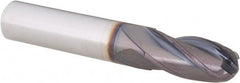 Guhring - 1/2" Diam, 1" LOC, 4 Flute Solid Carbide Ball End Mill - USA Tool & Supply