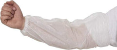 PRO-SAFE - Size L, White Polypropylene Disposable Sleeve - 18" Long Sleeve, Elastic Opening at Both Ends - USA Tool & Supply