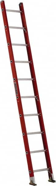 Louisville - 10' High, Type IA Rating, Fiberglass Single Ladder - USA Tool & Supply