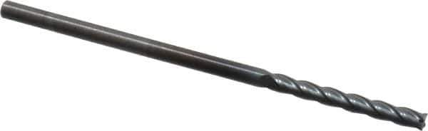 OSG - 1/8", 1" LOC, 1/8" Shank Diam, 3" OAL, 4 Flute, Solid Carbide Square End Mill - Single End, TiCN Finish, Spiral Flute, 30° Helix, Centercutting, Right Hand Cut, Right Hand Flute, Series 484 - USA Tool & Supply