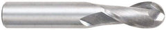 OSG - 5/16" Diam, 13/16" LOC, 2 Flute Solid Carbide Ball End Mill - TiCN Finish, Single End, 2-1/2" OAL, 5/16" Shank Diam, Spiral Flute - USA Tool & Supply