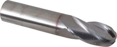 OSG - 3/4" Diam, 1-1/2" LOC, 4 Flute Solid Carbide Ball End Mill - TiCN Finish, Single End, 4" OAL, 3/4" Shank Diam, Spiral Flute - USA Tool & Supply