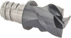 Iscar - MM EC Grade IC908 Carbide End Milling Tip Insert - TiAlN Finish, 3 Flutes, 5/16" Cutting Diam, 0.2" Depth of Cut, 0.39" Extension, 45° Helix - USA Tool & Supply