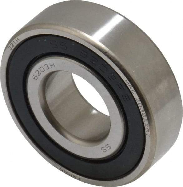 SKF - 17mm Bore Diam, 40mm OD, Double Seal Deep Groove Radial Ball Bearing - 12mm Wide, 1 Row, Round Bore, 4,750 Nm Static Capacity, 7,650 Nm Dynamic Capacity - USA Tool & Supply