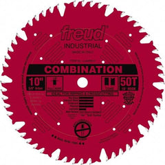 Freud - 10" Diam, 5/8" Arbor Hole Diam, 50 Tooth Wet & Dry Cut Saw Blade - Carbide-Tipped, Standard Round Arbor - USA Tool & Supply