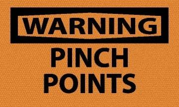 NMC - "Warning - Pinch Points", 10" Long x 14" Wide, Rigid Plastic Safety Sign - Rectangle, 0.05" Thick, Use for Accident Prevention - USA Tool & Supply